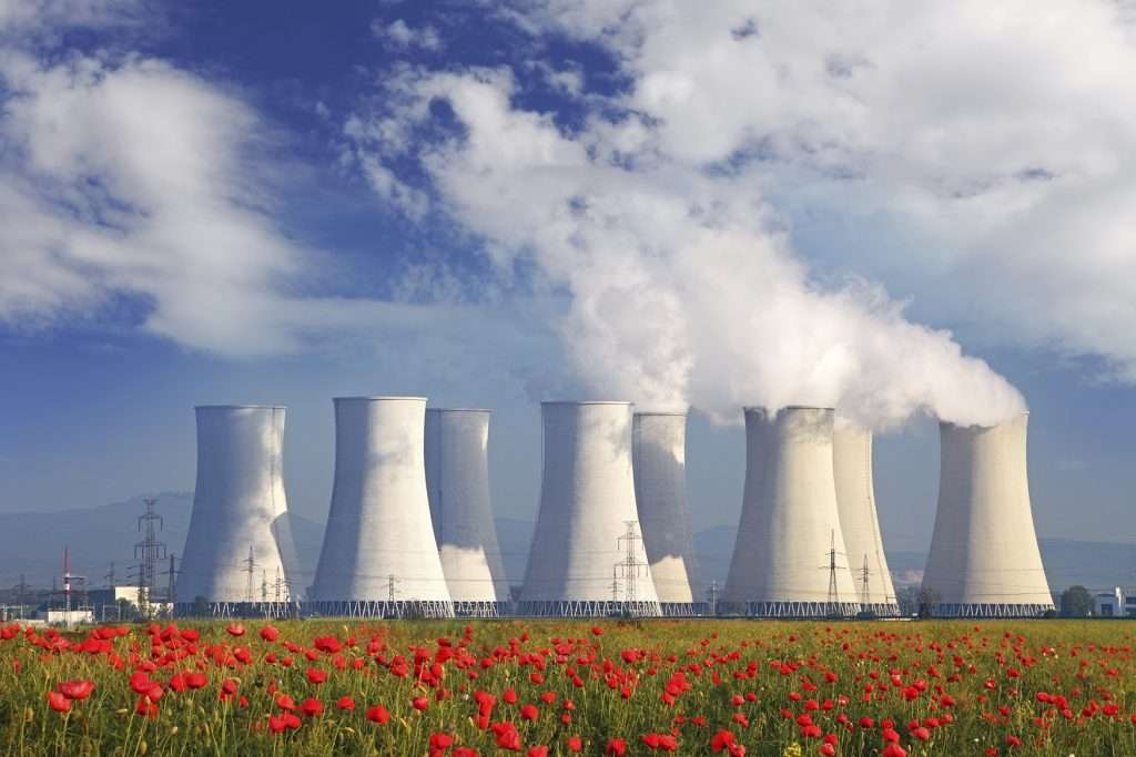 Nuclear power plant with a red field